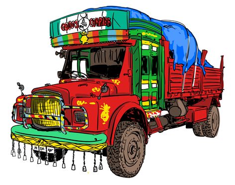 Indian Old Truck vector Indian Truck, Truck Drawing, Jeep Art, Bengali Art, Cubist Art, Old Lorries, Building Illustration, Old Truck, Truck Art