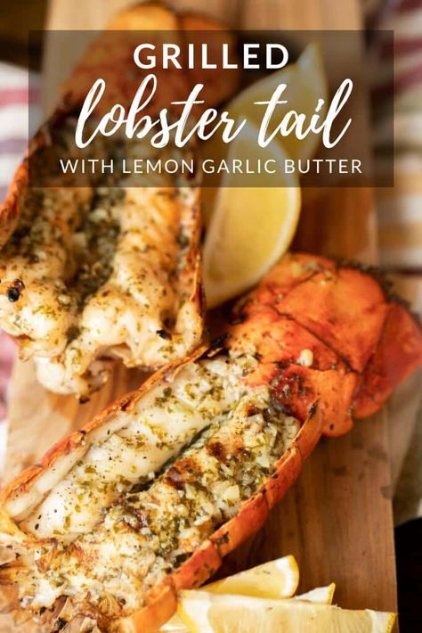 This Grilled Lobster Tail with a Lemon Garlic Butter is a fun, festive, and fantastic way to enjoy lobster. No need to be intimidated by this; by following my recipe and instructions, anyone can make a fancy lobster tail at home! Traeger Lobster Tails, Lobster On Grill, Grill Lobster Tail Recipe Garlic Butter, How To Grill Lobster Tails On The Grill, Lobster Tail On The Grill, Grilling Lobster Tails, Lobster On The Grill, How To Grill Lobster, Grilled Lobster Recipes