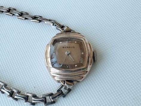 vintage benrus 14k rose gold art deco women's mechanical watch, 17mm case, running by GddyUS on Etsy Rose Gold Art, Gold Art Deco, Gold Art, Women Wrist Watch, Wrist Watches, Mechanical Watch, Jewellery And Watches, Womens Watches, Wrist Watch