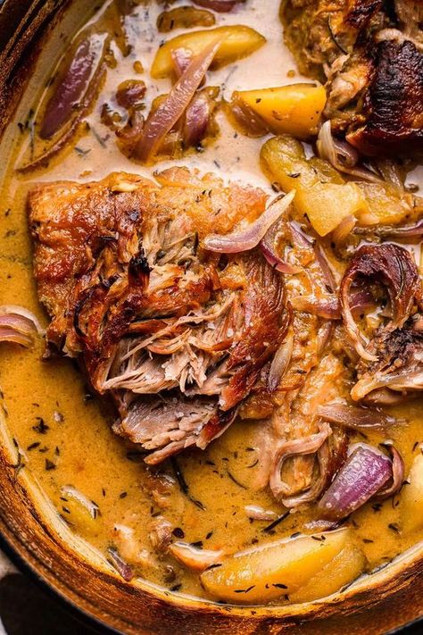 Apple Cider Braised Pork, Cider Braised Pork, Braised Pork Shoulder, Meat And Potatoes, Beef Ground, Recipes Mexican, Easy Meatloaf, Braised Pork, Dinner Easy