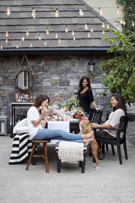 Top 5 Patio Essentials This Season Backyard Patio Party, Playground Landscape, Patio Essentials, Terrace Lighting, Design Fireplace, Eclectic Chic, Grill Party, Diy Bbq, Patio Lights