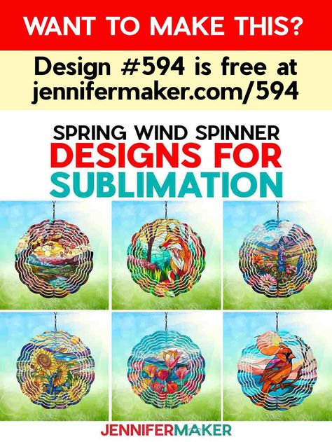 Spring Sublimation Wind Spinner Designs: Free Bundle - Jennifer Maker Wind Spinners Diy, Spring Sublimation, Sublimation Wind Spinner, Jennifer Maker, Yard Decorations, Wind Spinners, Season Colors, Yard Decor, Sublimation Designs