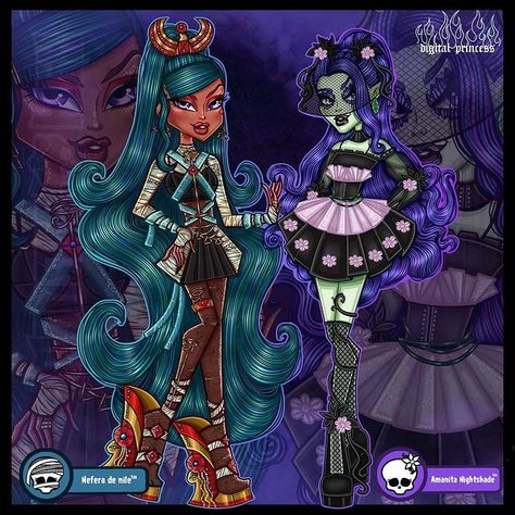 Amanita Nightshade Fanart, Nefera De Nile Fanart, Monster High Nefera De Nile, Monster High Nefera, Amanita Nightshade, High Artwork, Nefera De Nile, Halloween Creatures, High Characters