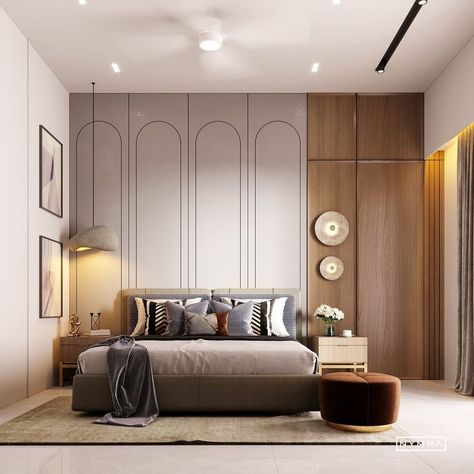 modern wall panelling • Instagram Modern Apartment Design, Wall Panels Bedroom, Modern Bedroom Interior, Bedroom False Ceiling Design, Wall Panelling, Bedroom Panel, Bedroom Decor Design, Bedroom Bed Design, Bed Furniture Design