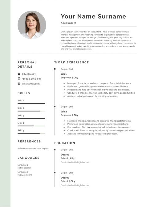 Accountant Resume Templates That Will Highlight Your Best Accountant Cv, Layout Cv, Perfect Cover Letter, Accountant Resume, Resume Guide, Best Resume Format, Accounting Principles, Job 1, Resume Builder