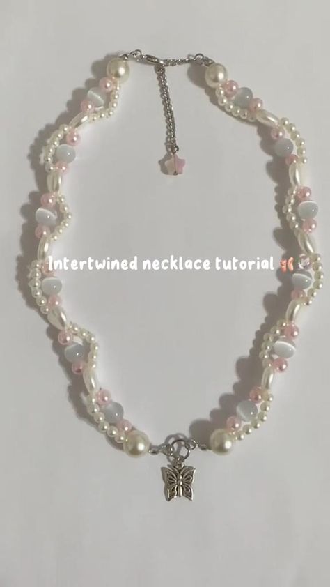 Discover the art of intertwined necklaces with our tutorial! Perfect for all skill levels, learn to craft a unique statement piece reflecting your style. #DIYjewelry #NecklaceTutorial #HandmadeCrafts Credit to arobeads_ on tiktok Diy Jewelry Set, Pop Jewelry, Diy Friendship Bracelets Tutorial, Diy Beaded Rings, Pretty Jewelry Necklaces, Diy Jewelry Unique, Beaded Necklace Diy, Necklace Tutorial, Diy Bracelet Designs