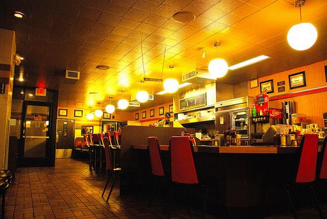 abq--Waffle House--interior by richardzx, via Flickr Waffle House Interior, Waffle House At Night, Late Night Waffle House Aesthetic, Drive In Diner Aesthetic, Diner Scene, Yellow Restaurant, Breakfast Diner, Yellow Road, Diner Aesthetic