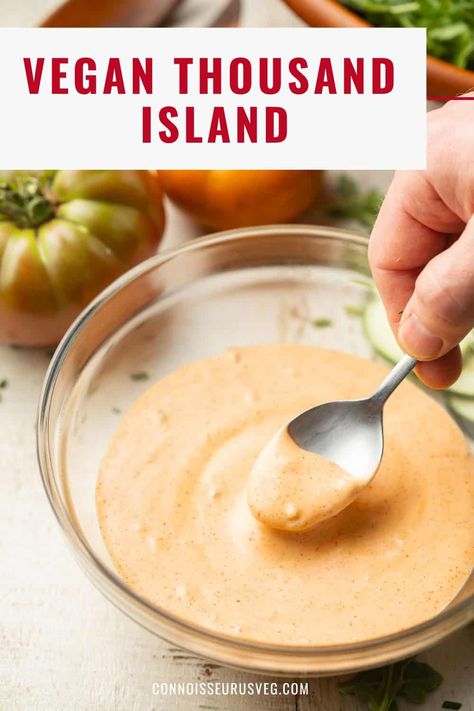 Salad Sides, Vegan Salad Dressing, Allergy Recipes, Russian Dressing, Easy Salad Dressing, Thousand Island, Thousand Island Dressing, Salad Vegan, Vegan Mayonnaise