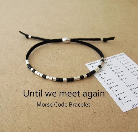 Latin Letters, Until We Meet Again, Memorial Bracelet, Morse Code Bracelet, Metal Bead, Diy Bracelet Designs, Diy Bracelets Patterns, Meet Again, Handmade Jewelry Tutorials