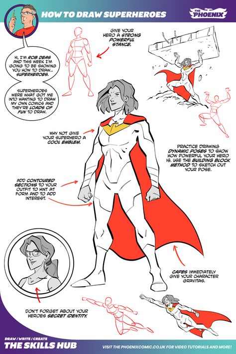 Comic Drawing Tutorial, How To Draw Comic Book Style Step By Step, Superhero Anatomy, How To Draw A Superhero, How To Draw Comic Book Characters, Drawing Superheroes Sketches, Superhero Reference, Comic Anatomy, How To Draw Super Heroes