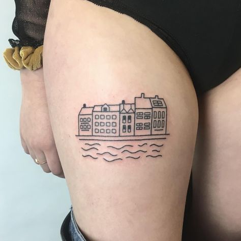 Amsterdam Inspired Tattoo, Copenhagen Tattoo, Holiday Tattoo, Amsterdam Tattoo, Dancing House, Clever Gift, Tattoo Reference, Home Tattoo, Next Tattoo