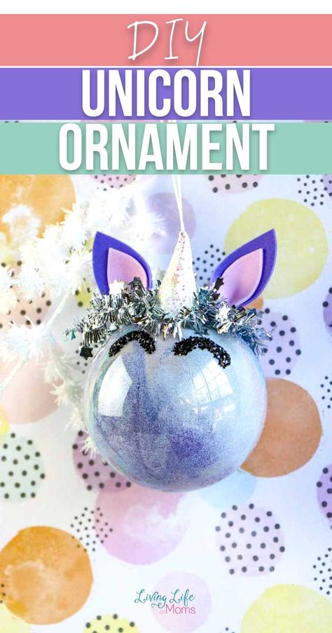 DIY Glitter Unicorn Ornaments Clear Ornament Balls, Glitter Christmas Ornaments, Make A Unicorn, Unicorn Christmas Ornament, Unicorn Christmas, Diy Unicorn, Unicorn Ornaments, Glitter Unicorn, Unicorn Crafts