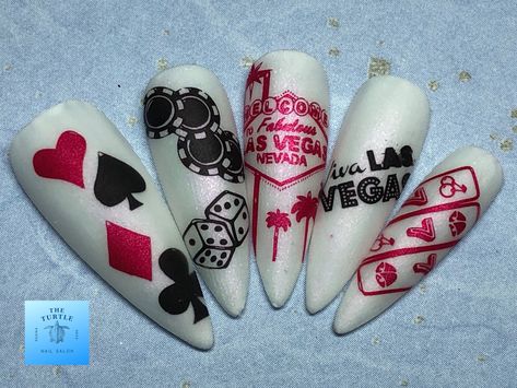 Vegas Nail Art, Rodeo Nails, Turtle Nails, Nail Designs Bling, Las Vegas Nails, Engagement Nails, Vegas Nails, Western Nails, Nail Pictures