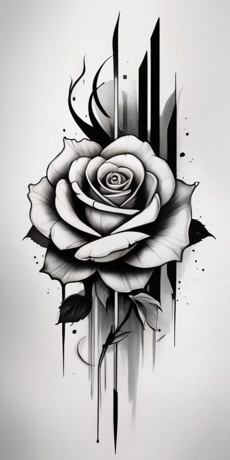 Roses Tattoo Design, Dark Roses Tattoo, Rose Tattoo Stencil, Rose Drawing Tattoo, Rose Stencil, Rose Tattoos For Men, Flower Tattoo Drawings, Tattoo Style Drawings, Tattoo Design Book