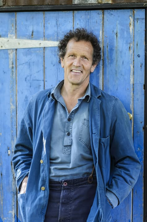 Monty Don Style, Male Gardener Aesthetic, Gardener Clothes, Workman Jacket, French Chore Coat, Gardening Clothes, Monty Don, Seasonal Affective, Canadian Tuxedo