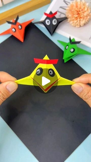 Birds Origami, Bird Origami, Kindergarten Crafts, Angry Bird, Angry Birds, Diy Crafts For Kids, Diy For Kids, Kids And Parenting, Origami