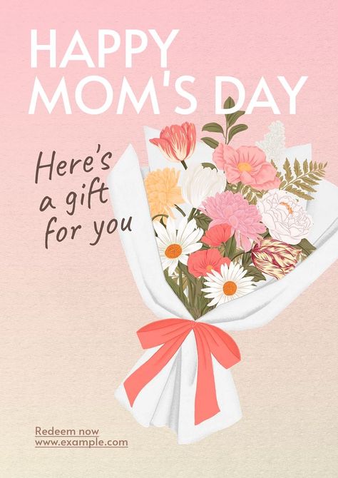 Flowers Mothers Day, Happy Mom Day, Happy Mom, Mom Day, Text Design, Poster Template, Free Design, Mothers Day, Orange