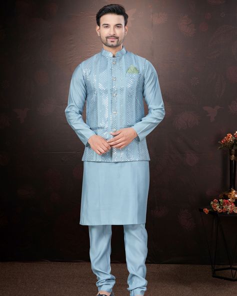 CATALOG: 14416 Price Range Rs. 1895/- Looking These Party Wear Mans Wear Kutra Payjama With Koti wearing this fashionable. Tailored Kurta Pajama With Koti finest Silk Fabriced With Mirror, Thread Embroidery Work and fashioned with a banded collar for a dash of style. Just click on the link for any assistance: https://wa.me/919409462680 #ShortKurti #CasualWear #Fancy #Ethnic #Designer #Kurti #ShortKurti #Smart #Dress #Saree #SalwarKameez #EthnicDress #LoveForEthnic #FestiveWear #Shopping #F... Dress Saree, Men's Wedding Outfit, Mirror Embroidery, Short Kurti, Designer Kurti, Kurta Pajama, Smart Dress, Festive Wear, Ethnic Dress