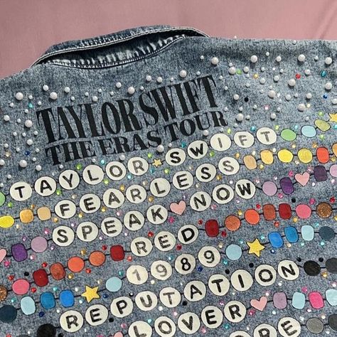 allaroundtaylor on Instagram: "The jacket i made and wore to The Eras Tour.   If you don’t know me, hi.. i’ve been a swiftie for 12 years, and i’ve been allaroundtaylor for 10 of those years. For those who know me (or remember that i exist), i’ve always always always loved art and DIY. Not that i’m good at it, i just love it.   I’ve waited for a chance to see Taylor again ever since the RED tour, which was 10 years ago. I remember crying in my room when i learned that i couldn’t attend the 1989 tour because of final exams, and the reputation tour because of midterms. I guess as an international fan, i cry a lot lol.   Since it’s been a long time coming, i decided to do something special for my outfit. Something that represents all of the years of Taylor making music, and something that rep Taylor Swift Denim Jacket Outfit, Eras Art Taylor Swift, Eras Tour Painted Jean Jacket, Butterfly Eras Tour Outfit, Mom Outfits For Eras Tour, Eras Tour Outfit Ideas Bejeweled, Eras Tour Painted Jacket, Eras Tour Shirt Diy, Diy Eras Tour Denim Jacket