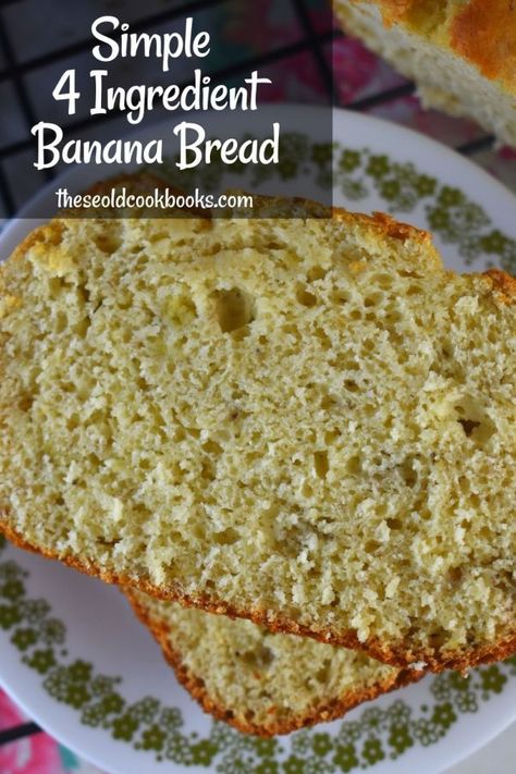 Banana Bread 4 Ingredients, Five Ingredient Banana Bread, Quick Bread With Self Rising Flour, Four Ingredient Banana Bread, Banana Muffins Self Rising Flour, Banana Bread Recipe Without Flour, Minimal Ingredient Banana Bread, Banana Bread With Self Rising Flour Easy Recipes, Banana Nut Bread Recipe Using Self Rising Flour