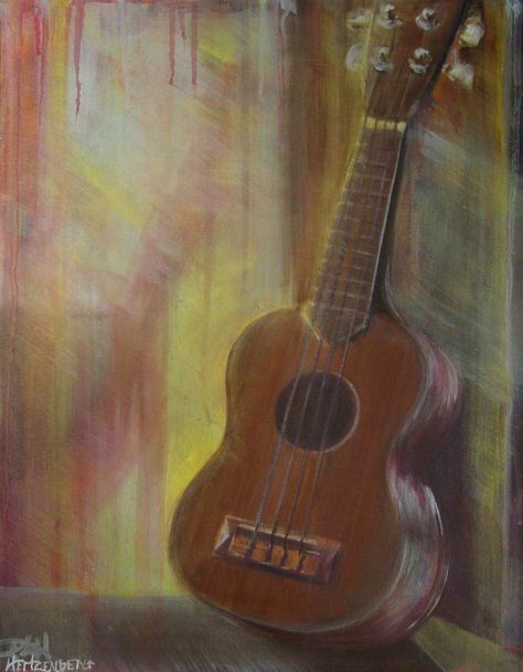 Guitar Painting Canvas, Guitar Painting, Easy Canvas Painting, Acrylic Canvas, Paint Party, Art Drawings Simple, Easy Paintings, Ukulele, Music Art