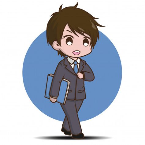 Business Man Anime, Business Man Cartoon, Anime Business, Business Drawing, Engineer Cartoon, Work Cartoons, Teacher Cartoon, Man Cartoon, Chibi Sketch