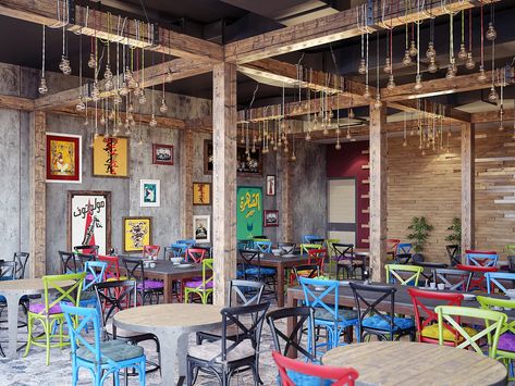 Egyptian Restaurant on Behance Egyptian Lifestyle, Restaurant Signage Design, Egyptian Restaurant, Restaurant Interior Design Modern, Resturant Decor, Eclectic Restaurant, Restaurant Indian, Vintage Coffee Shops, Resturant Design