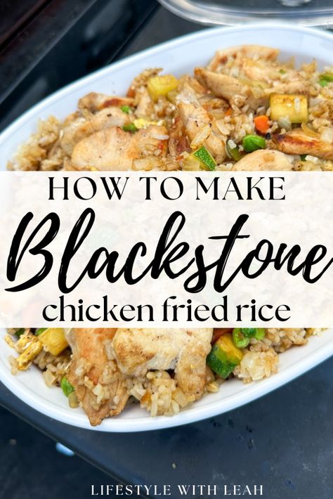 Blackstone Chicken Fried Rice - The Ultimate Blackstone Griddle Recipe - Lifestyle with Leah Blackstone Chicken Fried Rice, Chicken Fried Rice On Blackstone Griddle, Fried Rice On Blackstone Griddle, Grilling Utensils, Flat Top Grill, Griddle Recipes, Blackstone Griddle, Chicken Fried Rice, Jasmine Rice