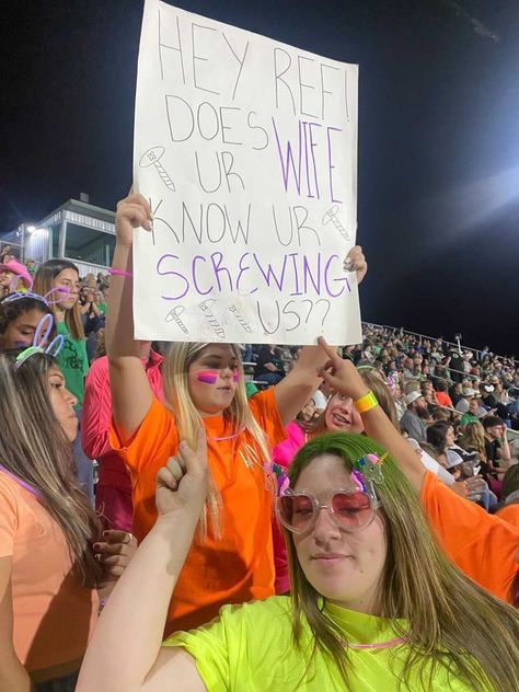 Playoff Football Signs, Whiteout Football Game, Fnl Signs, Football Game Posters, Spirit Posters, School Spirit Posters, Spirit Days, Game Posters, Football Ideas