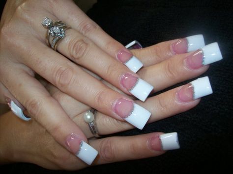 Square French Tip Acrylic Nails 2000s, White French Tip Nails 2000s, Nails Dip French Tip, 90s French Tip Nails Square, 2000 French Tip Nails, Duck French Tip Nails, Straight French Tip Nails, Chunky French Tip Nails, 2000s French Tip