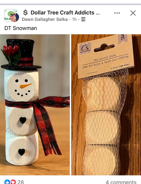 Dollar Tree Dice Snowman, Senior Crafts Assisted Living, Dice Snowman, Diy Wood Snowman, Dice Crafts, Dice Diy, Lego Christmas Ornaments, Dice Ideas, Snowman Blocks