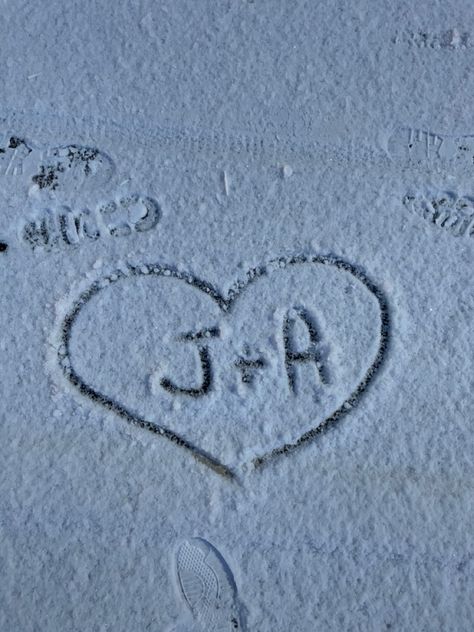 Initials Aesthetic, A And J Letters Love, Heart In Snow, J Wallpaper Letter Iphone Aesthetic, J Letter Images, Aesthetic Besties, J Words, Snow Aesthetic, Aesthetic Vogue