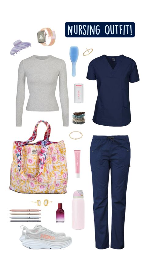 Nursing scrubs outfit! #scrubsoutfit #nursing #nursingschool #scrubs 💙🩶 Cute Nurse Scrubs Outfits, Sonography Aesthetic, Nursing Scrubs Outfits, Nursing Outfit, Nurse Outfit Scrubs, Nurse Outfit, Medical Scrubs Outfit, Nursing School Motivation, Nurse Aesthetic