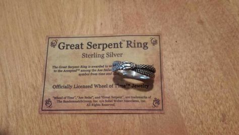 My Aes Sedai ring Aes Sedai Ring, Aes Sedai, Wheel Of Time Books, Wheel Of Time, Serpent Ring, Under The Shadow, Fantasy Novel, When I Grow Up, Make Me Happy