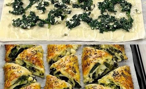 WORLD’S BEST GREEK SPANAKOPITA TRIANGLES - Dieter24 Spanakopita Triangles Recipe, Spanakopita Recipe, Keto Spinach, Greek Recipes Authentic, Free Keto Meal Plan, Cheese Wrap, Phyllo Dough, Greek Dishes, Creamy Spinach