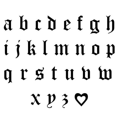 Tattoo Writing Fonts, Tattoo Alphabet, Old School Fonts, Calligraphy Tattoo Fonts, Tattoo Font Styles, Old English Alphabet, Best Canva Fonts, Tattoo Fonts Alphabet, Lettering Styles Alphabet