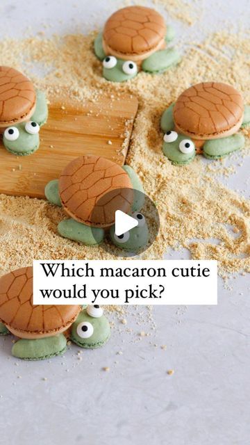 Macaron Design Ideas, Turtle Macarons, Baking Design, Macaron Template, Kids Food, Bake Shop, Macaroons, The Thing, Meringue