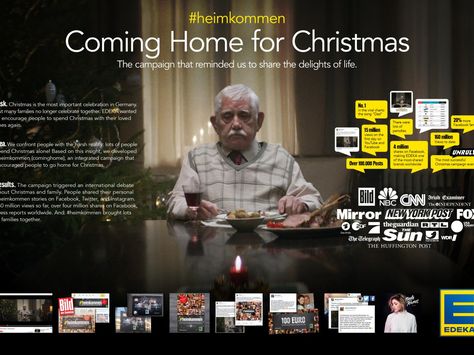 Clio Awards Winning Ad by Jung von Matt AG, Hamburg for EDEKA Zentrale AG… Coming Home For Christmas, Cv Original, Presentation Board Design, Advertising Awards, Case Study Design, Cannes Lions, Publicidad Creativa, Study Board, Learning Graphic Design