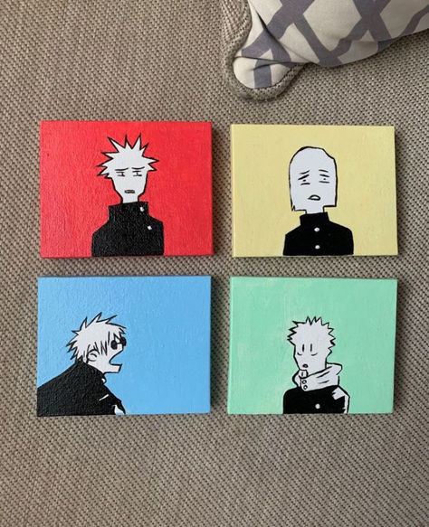 Drawing Painting Ideas, Anime Canvas Painting, Anime Canvas Art, Canvas Painting Designs, Anime Crafts, My Hope, Small Canvas Art, Arte Sketchbook, Mini Drawings