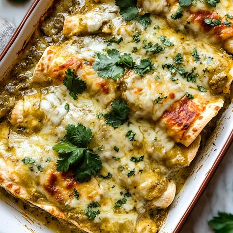 Green Chile Chicken Enchiladas - recipes Salsa Verde Enchiladas Chicken, Green Chiles Recipes, Chicken Green Chili Enchiladas, Green Chilli Chicken Enchiladas, Chili Verde Enchiladas, Red And Green Enchiladas, Chile Verde Enchiladas, Chicken Verde Enchiladas, Green Enchilada Casserole