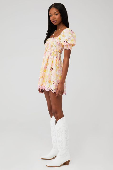 For Love & Lemons | Claire Mini Dress in Pink| FashionPass For Love And Lemons Mini Dress, Spring Dance Dresses, Love Lemons Dress, Puffy Dresses, Rush Dresses, Banquet Dresses, Sun Dresses, Senior Picture Outfits, 21st Dresses