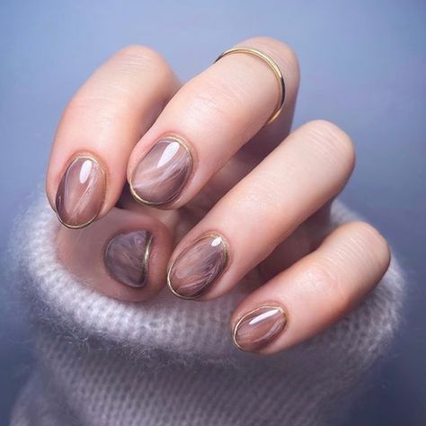 Nail It! on Instagram: “Ethereal ✨ @paiwaloves #nailitdaily” Milky Coffee, Color French Manicure, Tan Skin Tone, Transparent Nails, Right To Choose, White Nail Polish, Brown Tone, Cute Gel Nails, Marble Nails