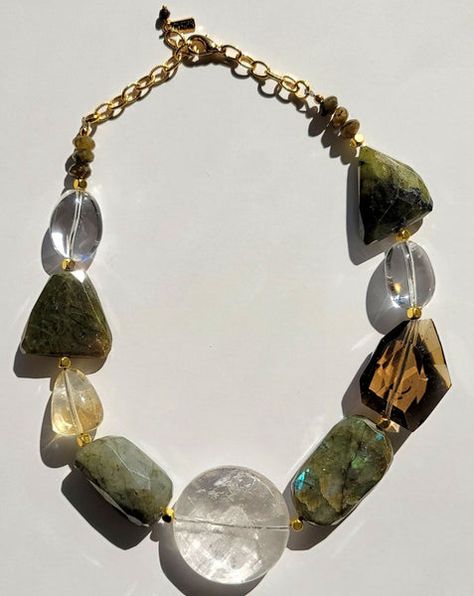 Akisa Necklace Large Gemstone Necklace, Stone Necklace Outfit, Luxury Agate Gemstone Beaded Necklaces, Artisan Beaded Necklace With Polished Agate, Luxury Gemstone Beaded Statement Necklace, Hand-strung Agate Beaded Necklaces, Chunky Stone Necklace, Luxury Agate Statement Necklace, Necklace Outfit