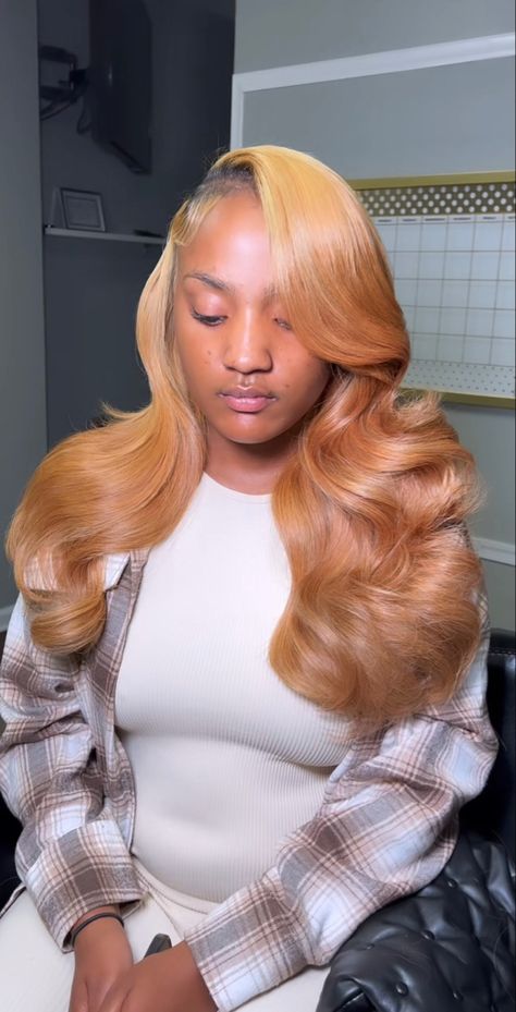 Honey Blonde Weave Black Women, Blond Weave Sew In Black Women, Honey Blonde Quick Weave Black Women, Blonde Leave Out With Black Weave, Honey Blonde Leave Out Sew In, Honey Blonde Sew In Weave With Leave Out, Blonde Sew In Weave With Leave Out, Blonde Sew In Weave Black Women With Leave Out, Middle Part Sew In Honey Blonde