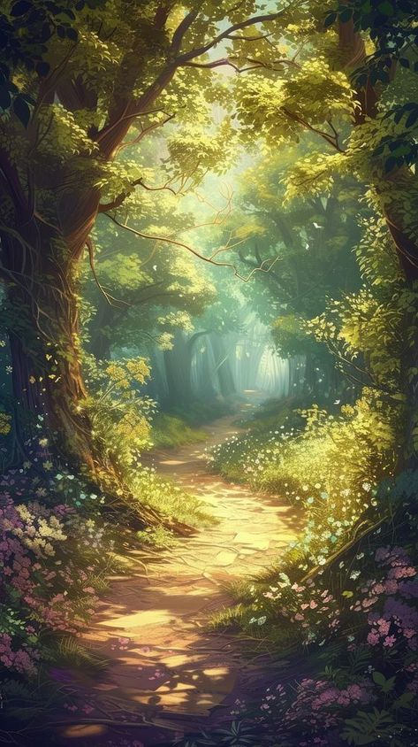 Aesthetic Essence-Wallpapers & Backdrops Creative Backdrops, Dreamy Landscapes, Forest Painting, Forest Art, Fantasy Art Landscapes, Art And Illustration, 판타지 아트, Vintage Art Prints, Environment Concept Art