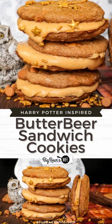 Butterbeer Cookies, Sandwich Cookies Filling, Southern Recipes Desserts, Halloween Breakfast, Butterscotch Cookies, Slow Cooker Recipes Dessert, Recipe Categories, Dessert Recipes For Kids, Harry Potter Food