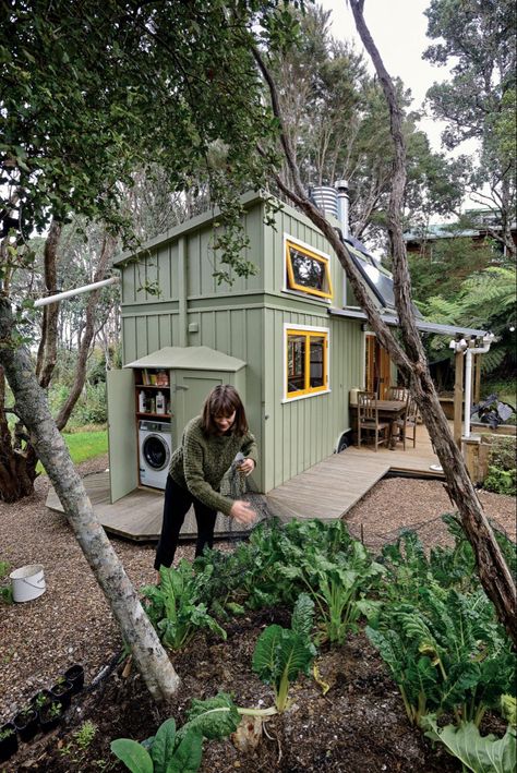 Tiny House With Garden, Tiny House With Courtyard, Wabi House, Concrete Tiny House, Shepard Hut, Library House, Elevated House, Briar Patch, Tiny House Exterior