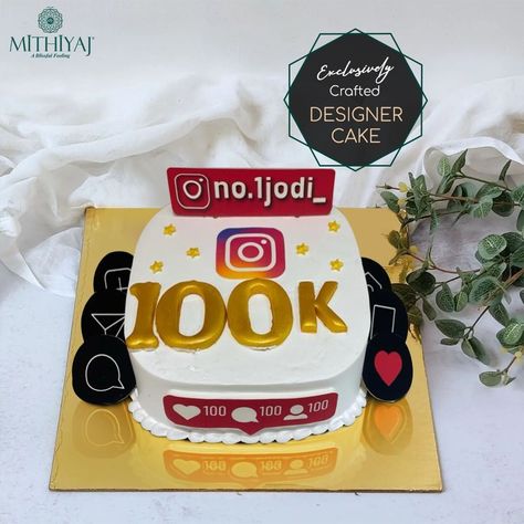 Afroz Shaikh rejoices in achieving a remarkable feat of reaching 100k followers on Instagram, and what better way to commemorate this milestone than with an awe-inspiring cake from the renowned cake shop, #Mithiyaj. Place an Order 👇 Byculla (W) 📞 +91 74000 11120 Kurla (W) 📞 +91 74000 09617 OR 🌐 www.mithiyaj.com #100kCelebration #100kFollowers #ThankfulFor100k #MilestoneAchievement #Insta100k #100kFamily #BlessedWith100k #100kAndCounting #InstaMilestone #MithePeRajMithiyaj #cake #customized 100k Cake Design, 100k Followers Instagram, 100k Celebration, 100k Subscribers, Bd Cake, Birthday Shots, 100k Followers, Instagram Cake, Followers On Instagram