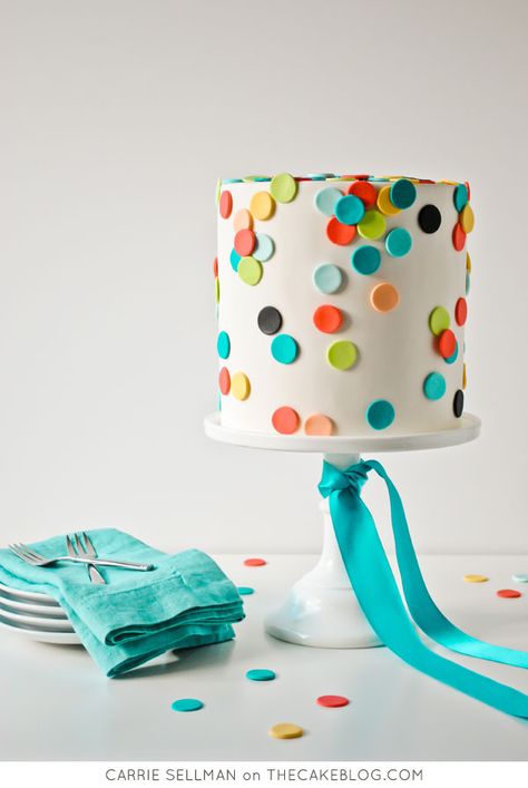 Learn to take professional looking cake photos | Beautiful Cake Photography with Carrie Sellman of TheCakeBlog.com Polka Dot Cakes, Confetti Cake, Cake Photography, Photo Cake, White Cake, Smash Cake, Cake Creations, Fondant Cakes, Pretty Cakes