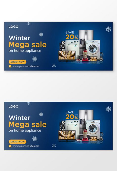 Home Appliance Winter Sale Facebook Cover Design#pikbest#Templates#Others#Others Creative Facebook Cover, Cover Facebook, Facebook Cover Design, Facebook Cover Template, Digital Marketing Design, Facebook Design, Banner Advertising, Facebook Timeline Covers, Facebook Event